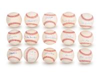 A Group of 15 Hall of Fame Signed Autograph Baseballs (Beckett Authentication Services BAS Certified),