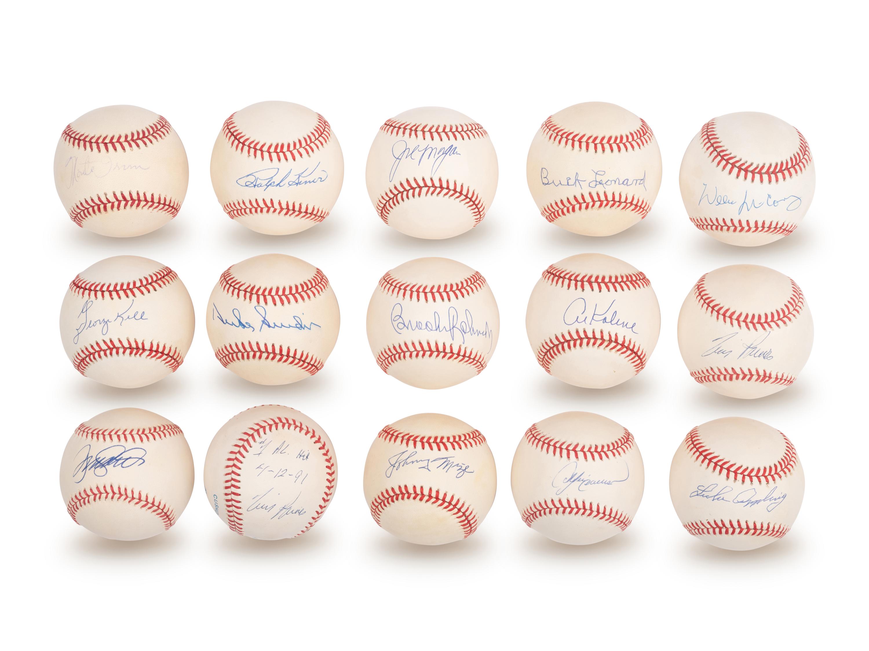 A Group of 15 Hall of Fame Signed Autograph Baseballs (Beckett Authentication Services BAS Certified),