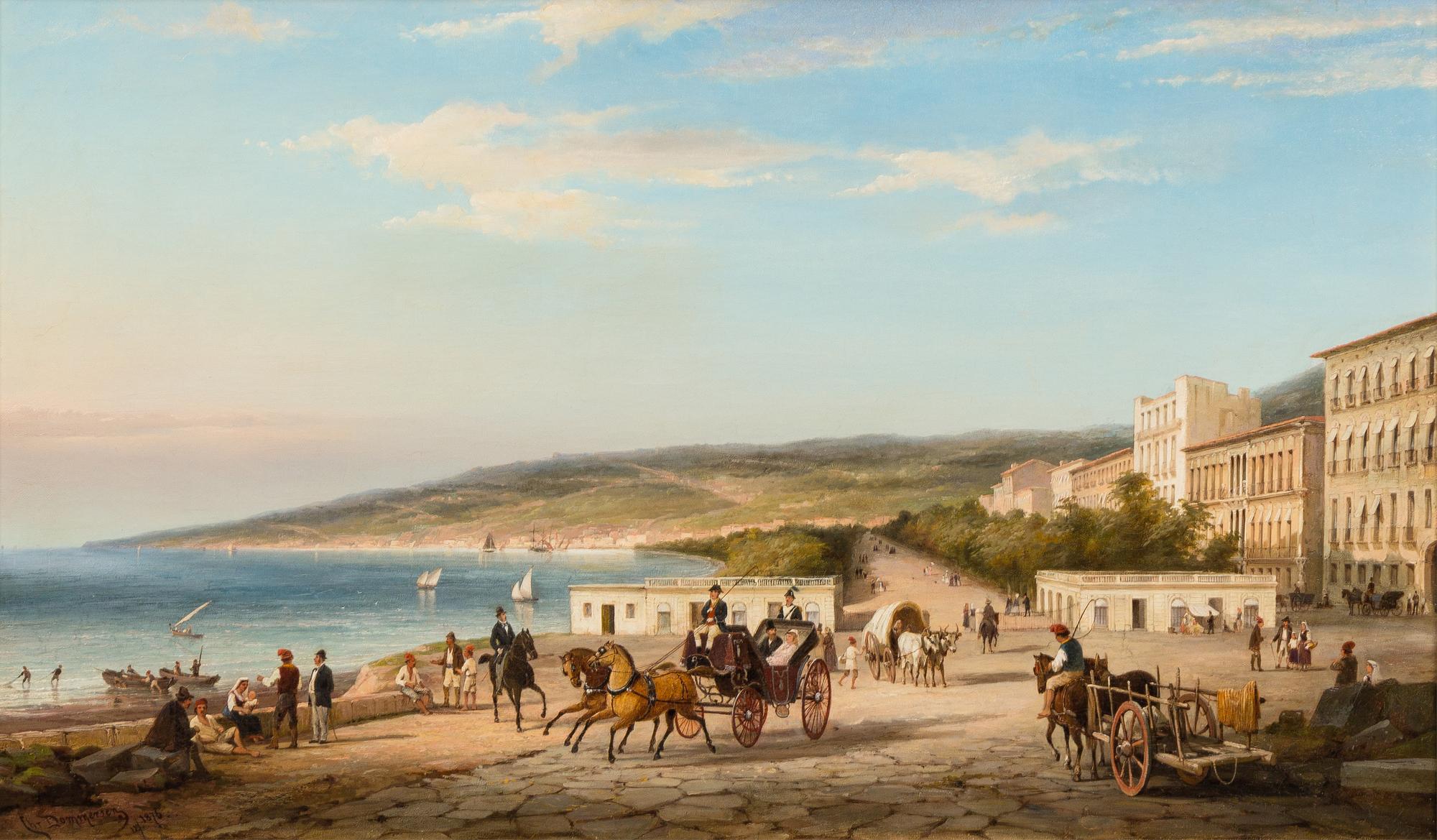 Cornelis Christiaan Dommelshuizen, (Dutch, 1842-1928), Coastal Street Scene, 1876