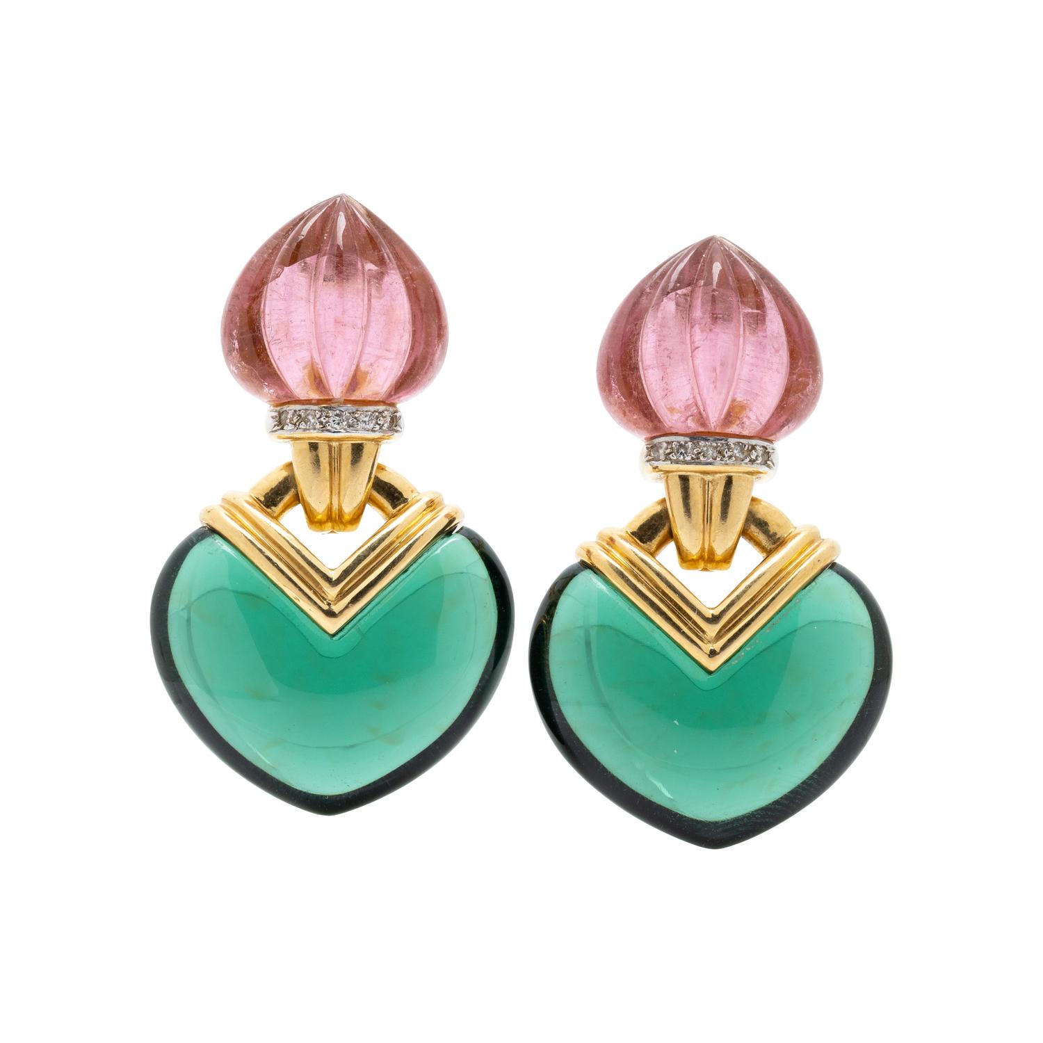 DIANE VON FURSTENBERG, CONVERTIBLE MULTIGEM AND DIAMOND EARCLIPS