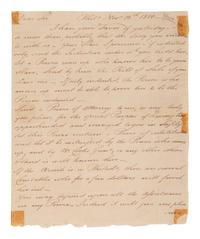 [ENSLAVEMENT]. Letter from Philadelphia regarding the return of a possible runaway slave. 1810.