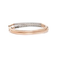 A PAIR OF ROSE GOLD AND DIAMOND BANGLE BRACELETS