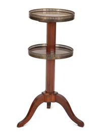 A French Empire Style Two-Tier Marble Top Dumb Waiter with Brass Galleries
