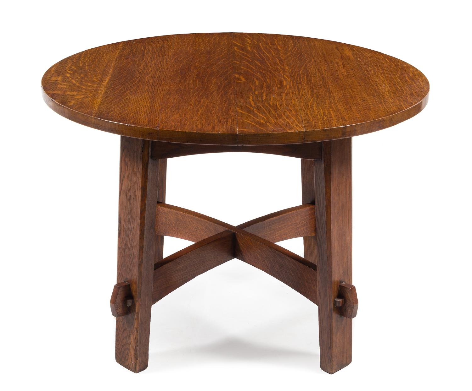 Gustav Stickley, (American, 1858-1942), a circular oak table, model no. 646