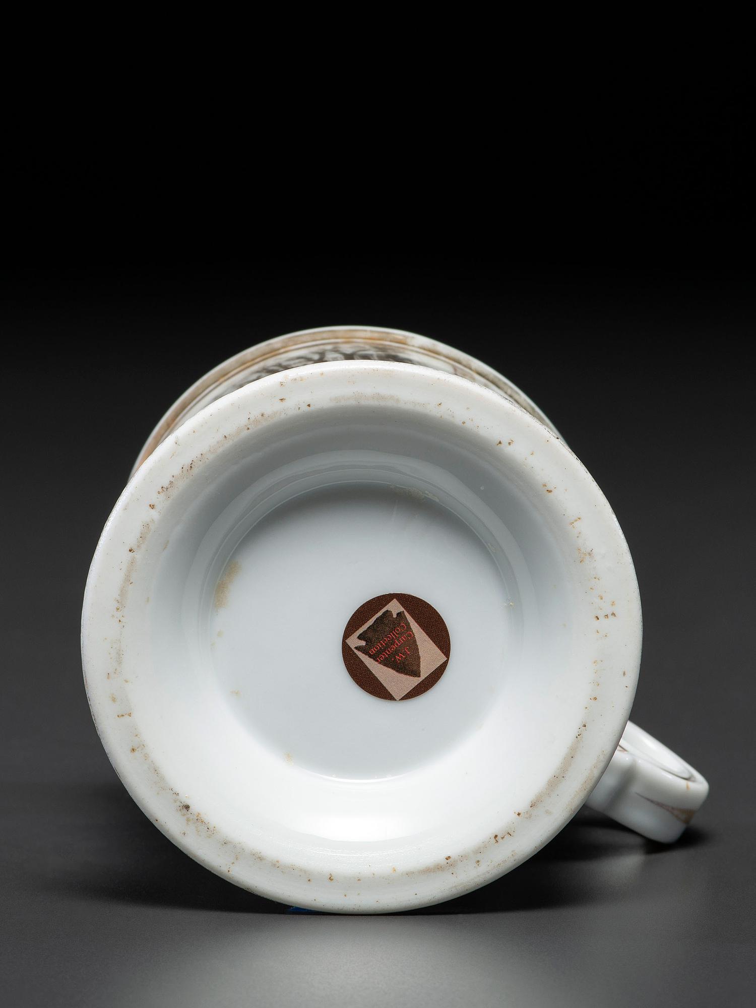 A Dry Goods Store Proprietor's Porcelain Occupational Shaving Mug Belonging to John E. Schuon