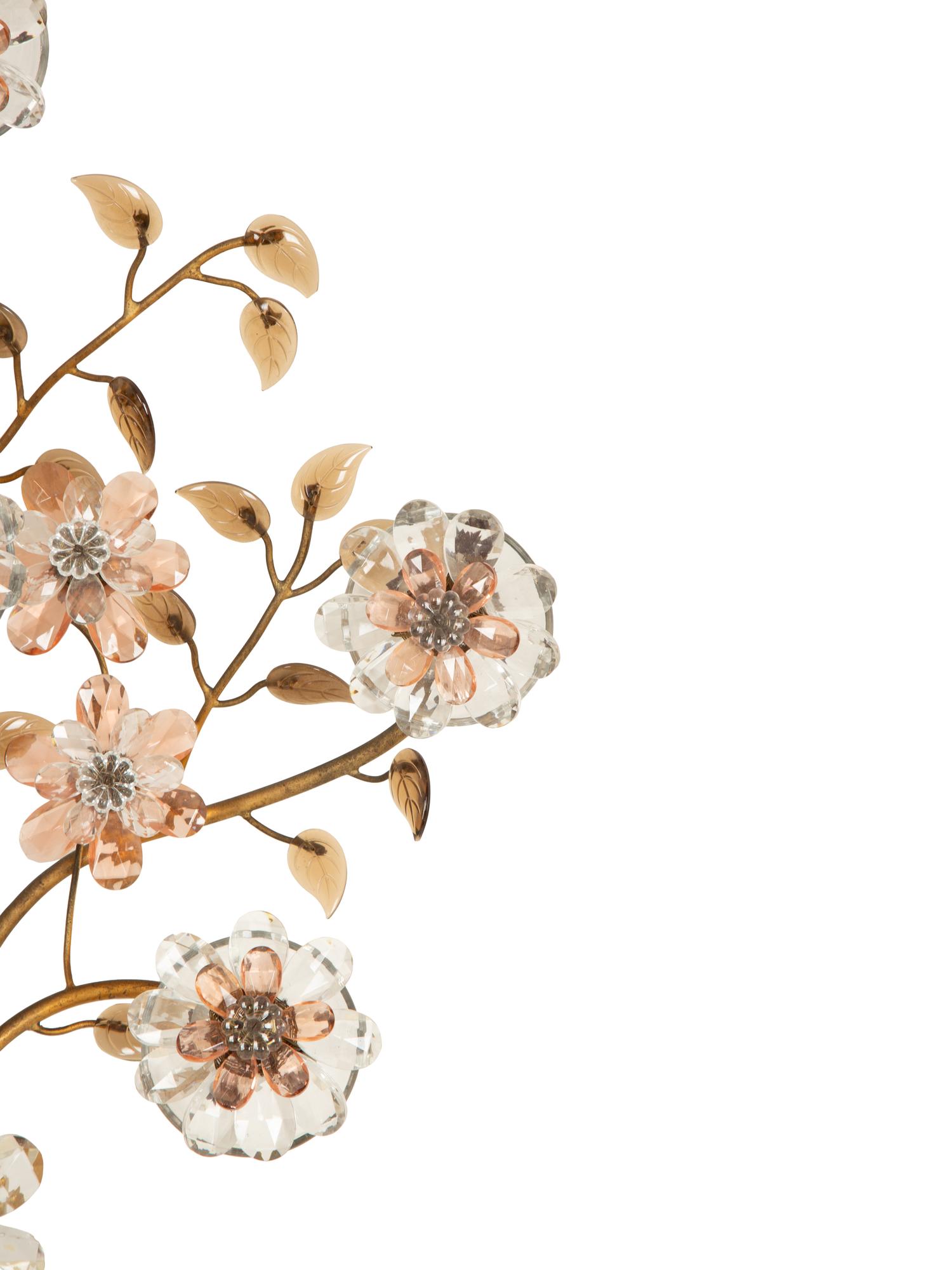 A Pair of Continental Glass Flowerhead and Gilt Metal Sconces