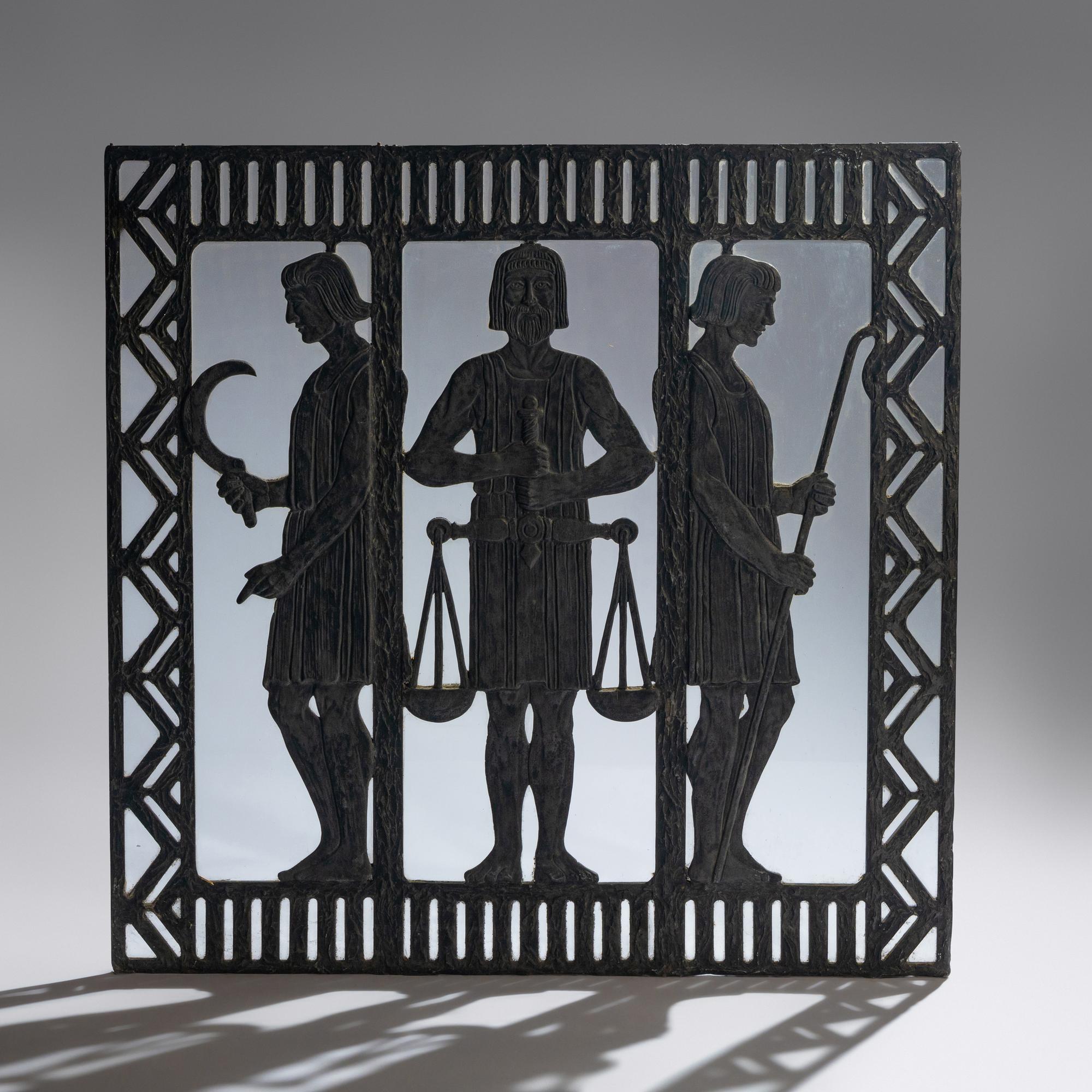 Window scene with three men
