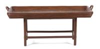 A Brown Rattan Tray Top Coffee Table Height 24 x width 53 x depth 23 1/2 inches. — 20TH CENTURY