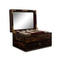 A Regency Calamander and Brass-Inlaid Campaign Toiletry Kit