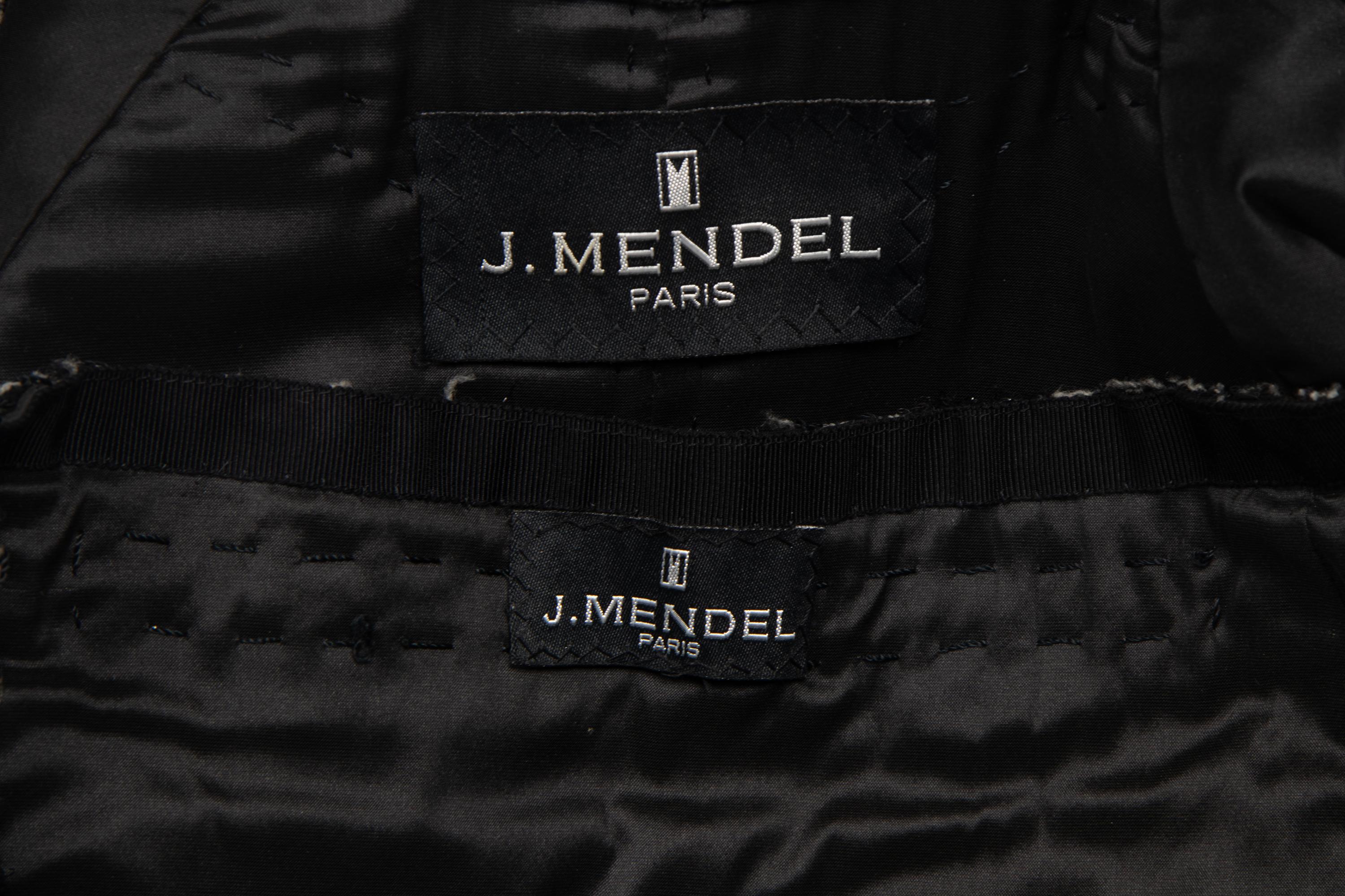 J. Mendel Tweed Skirt Suit With Scarf