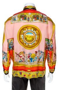 A Gianni Versace Silk Atelier Print Shirt, Size 50.