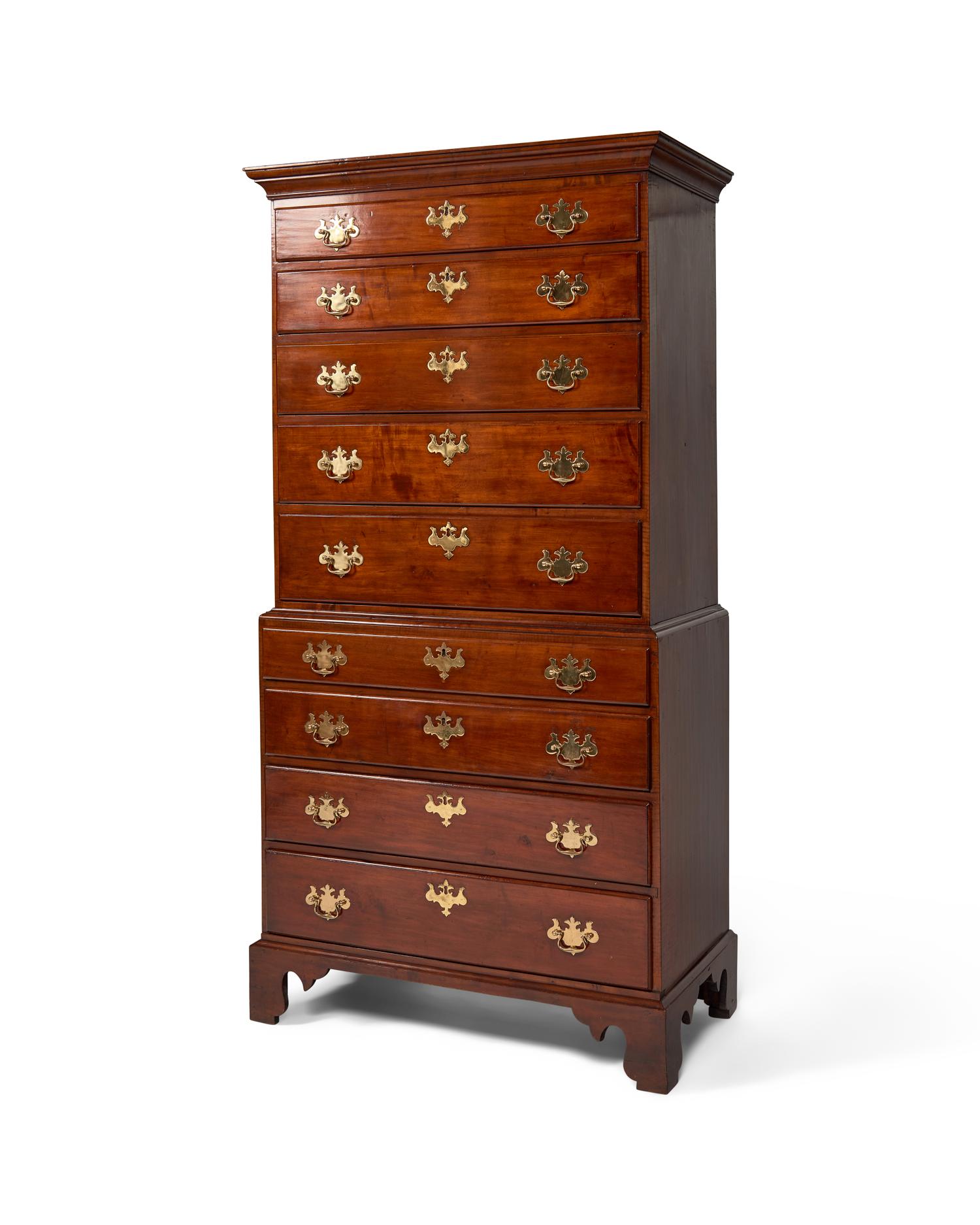 A Chippendale Cherry Chest-on-Chest