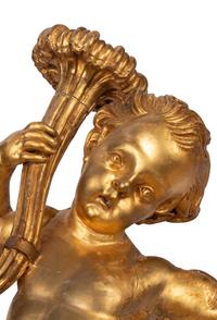 A Pair of Continental Giltwood Cherubs
