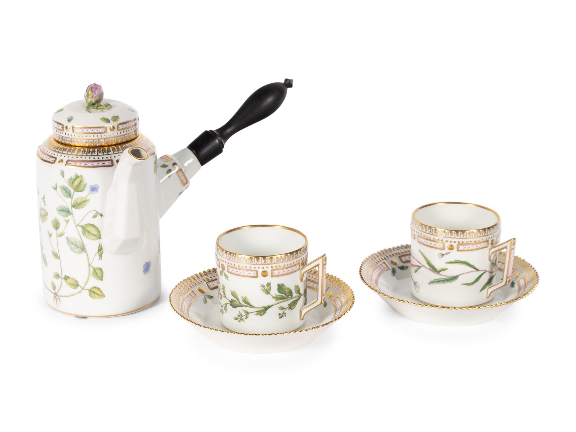 A Royal Copenhagen Flora Danica Porcelain Dessert Service