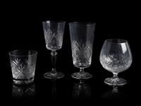 A Collection of Galway Cut Glass Stemware Articles