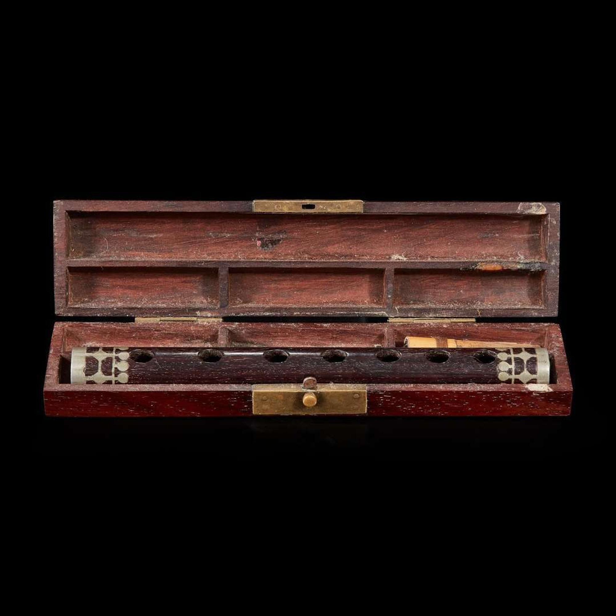 Four assorted Chinese and Japanese wood, lacquer and bamboo boxes and cases