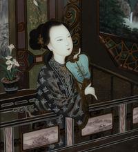 A Pair of Chinese Reverse Painted Glass Pictures