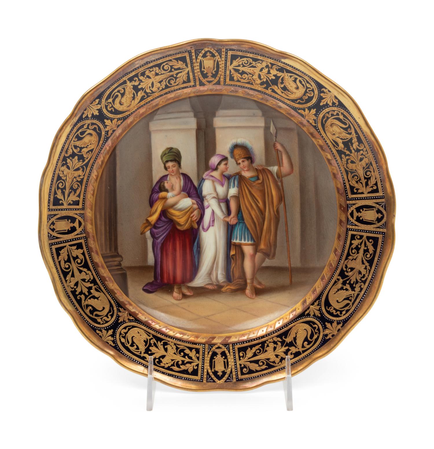A Meissen Porcelain Plate Depicting a Classical Scene