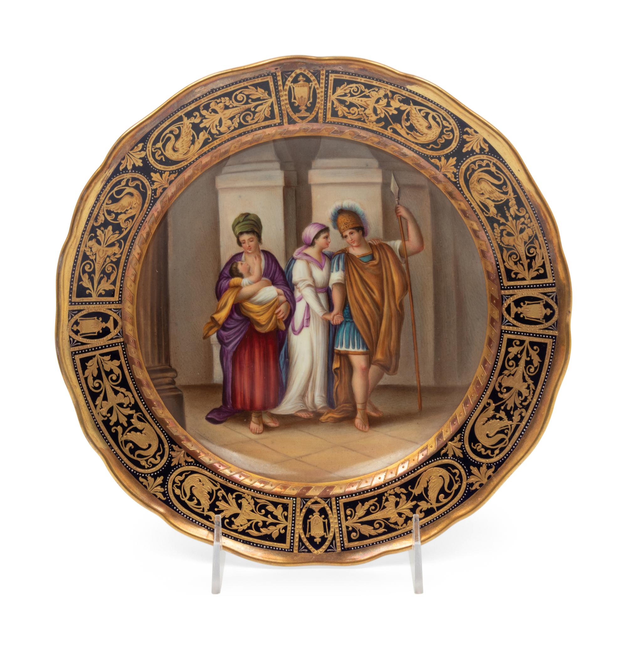 A Meissen Porcelain Plate Depicting a Classical Scene