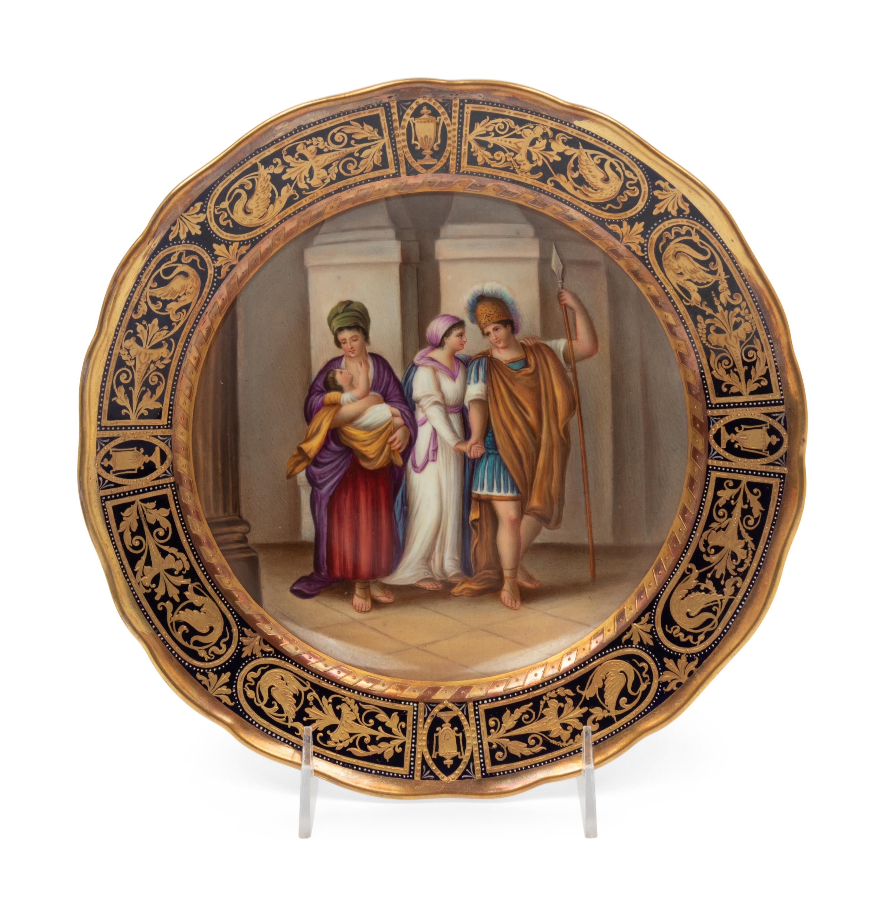 A Meissen Porcelain Plate Depicting a Classical Scene