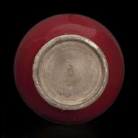 A large Chinese copper red-glazed porcelain vase, Tianqiuping 釉里红天球瓶