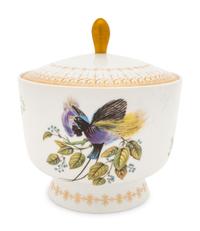 A Mottahedeh Birds of Paradise Porcelain Covered Jar