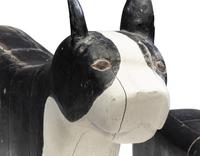 A Set of Four Carved and Painted Wood Boston Terrier Figures