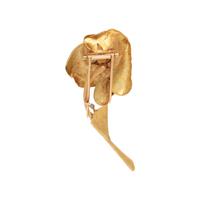 YELLOW GOLD AND DIAMOND ROSE BROOCH