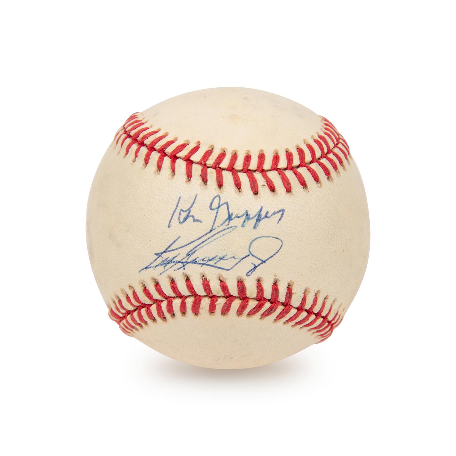 A Ken Griffey Jr. and Sr. Dual Signed Autograph Baseball (JSA)