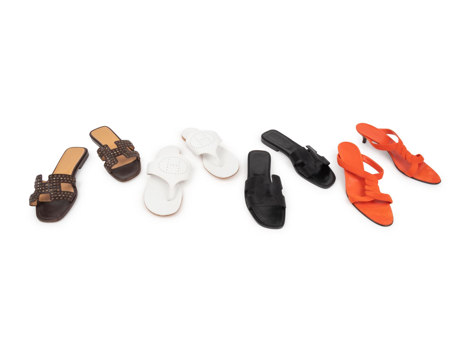 Four Pairs of Hermès Sandals, 2000-10s