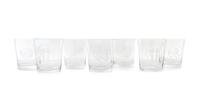 Seven Etched Glass Tumblers Height 3 5/8 inches. — J&L LOBMEYR, VERA LISKOVA, 1947