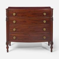 A Federal bowfront carved mahogany chest of drawers School of Samuel McIntire (1757-1811), Salem, MA, circa 1810