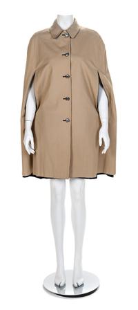 Reversible Blue and Window Pane Check Cape, 1950-60s and Green Tartan and Khaki Reversible Cape, 1960s