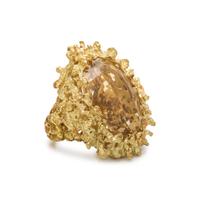YELLOW GOLD AND CITRINE RING