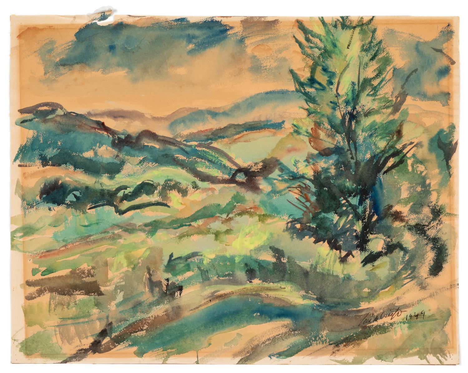 José de Creeft, (Spanish-American, 1884-1982), Landscape, 1949