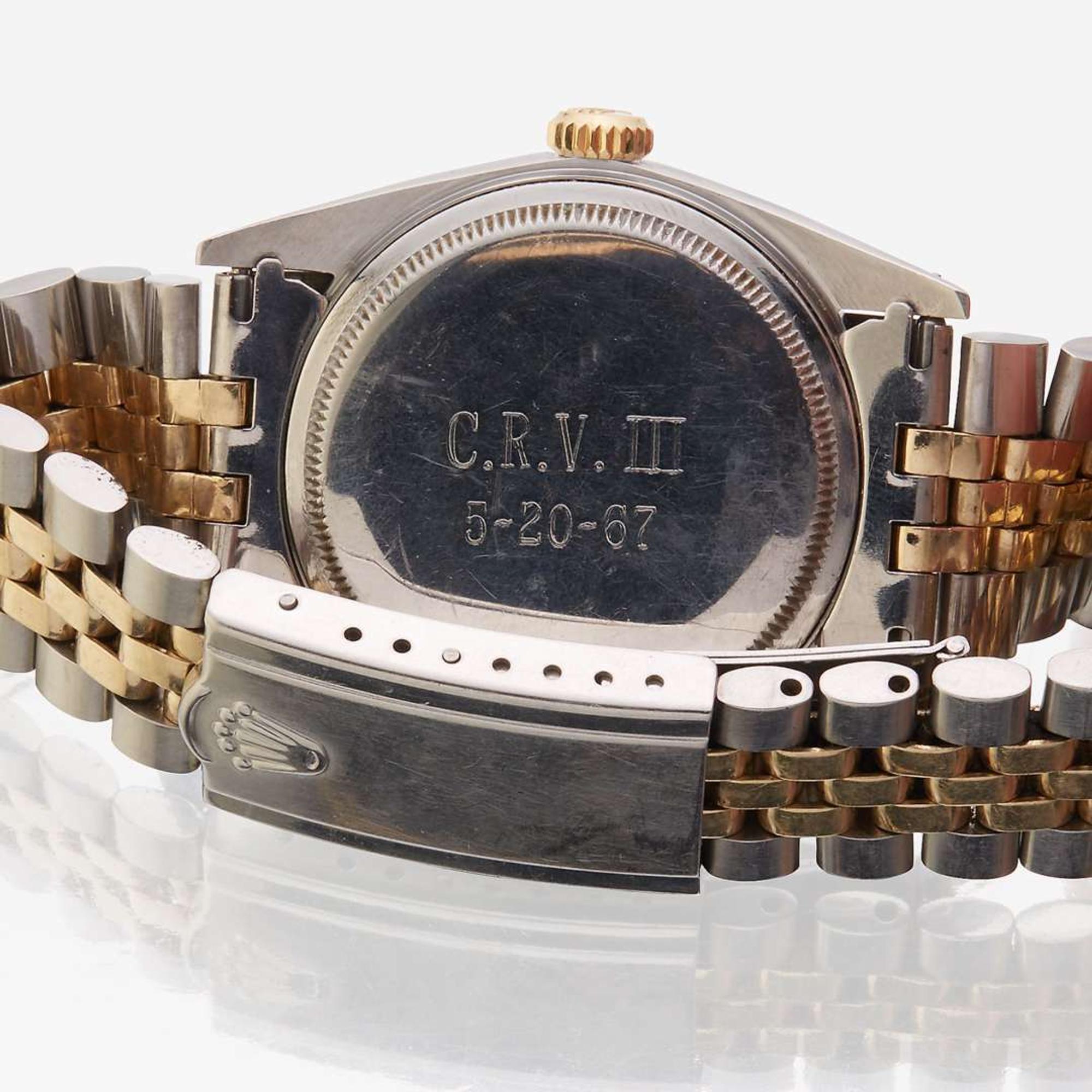 A stainless steel and gold bracelet watch, Rolex datejust