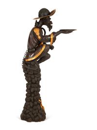 A Venetian Carved Wood and Parcel Gilt Figure of a Monkey Butler — 19th Century