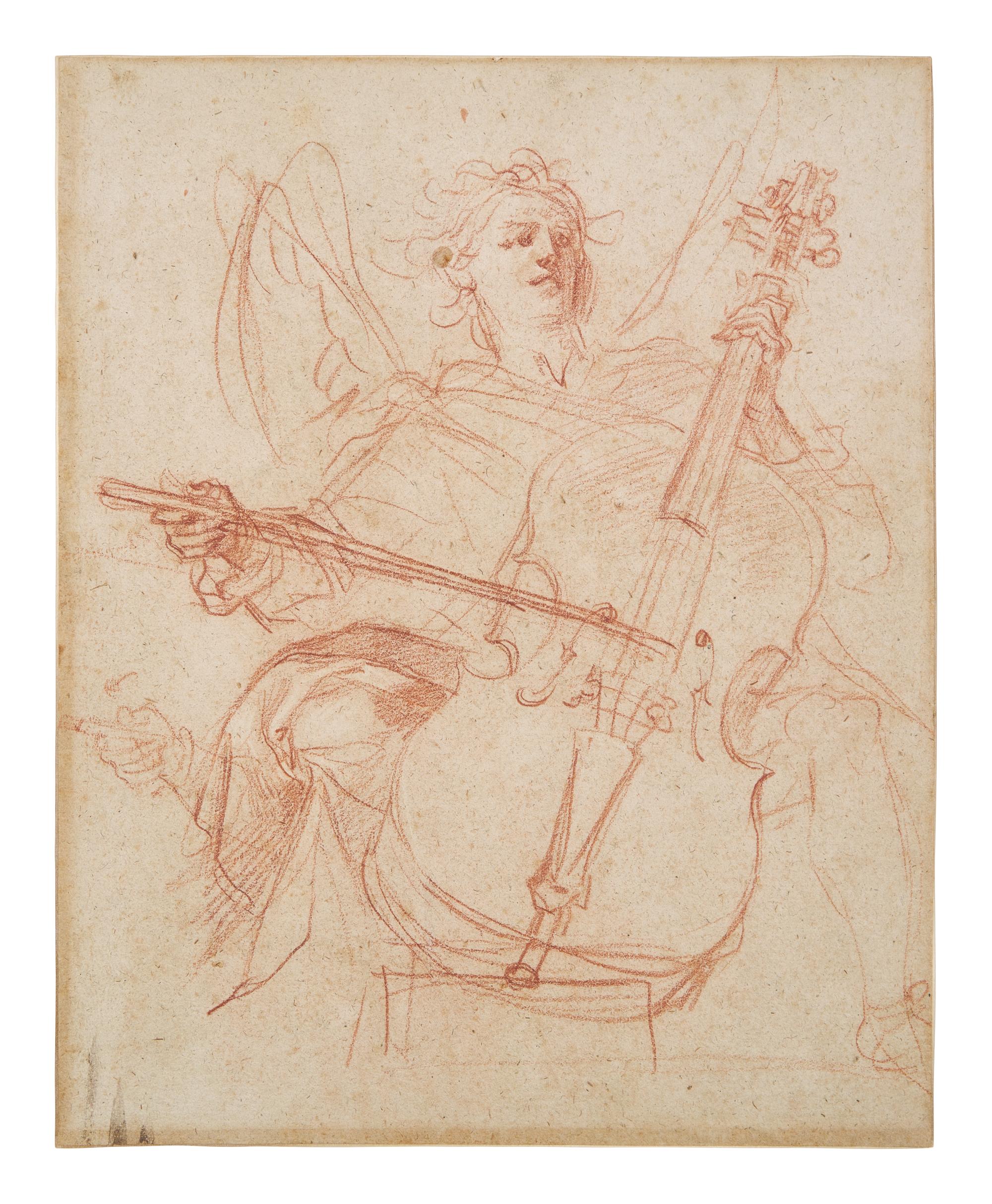 An Angel Playing a Cello, di sotto in su