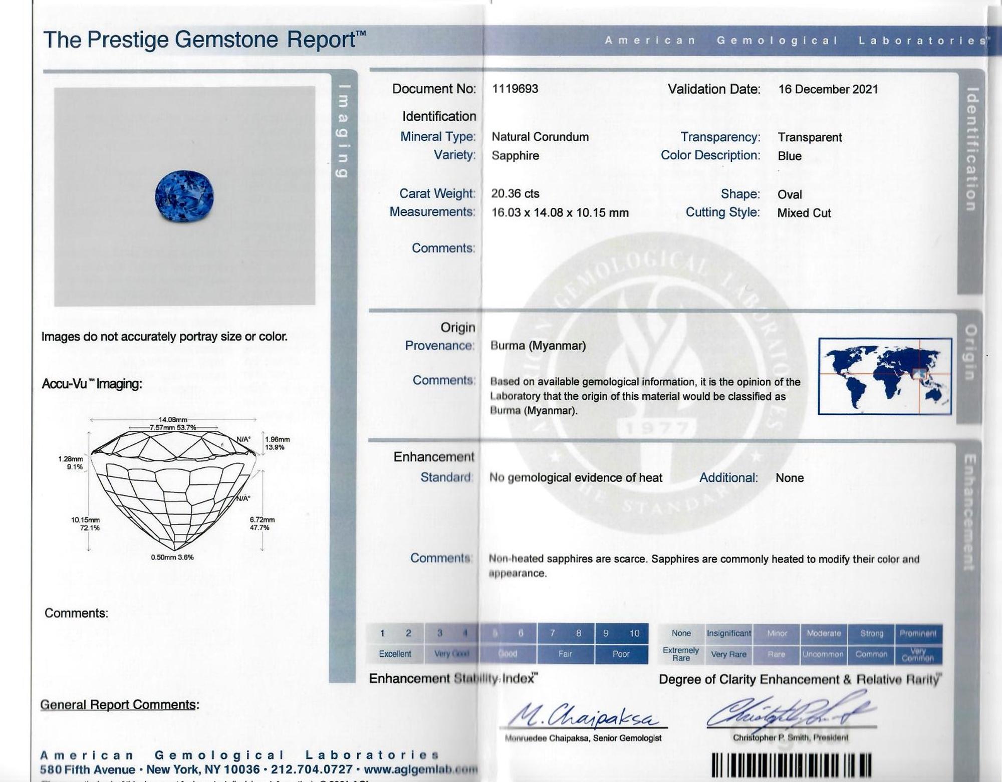 UNHEATED BURMESE SAPPHIRE AND DIAMOND RING