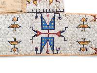Sioux Beaded Hide Saddle Blanket, with World War I Era Doodles