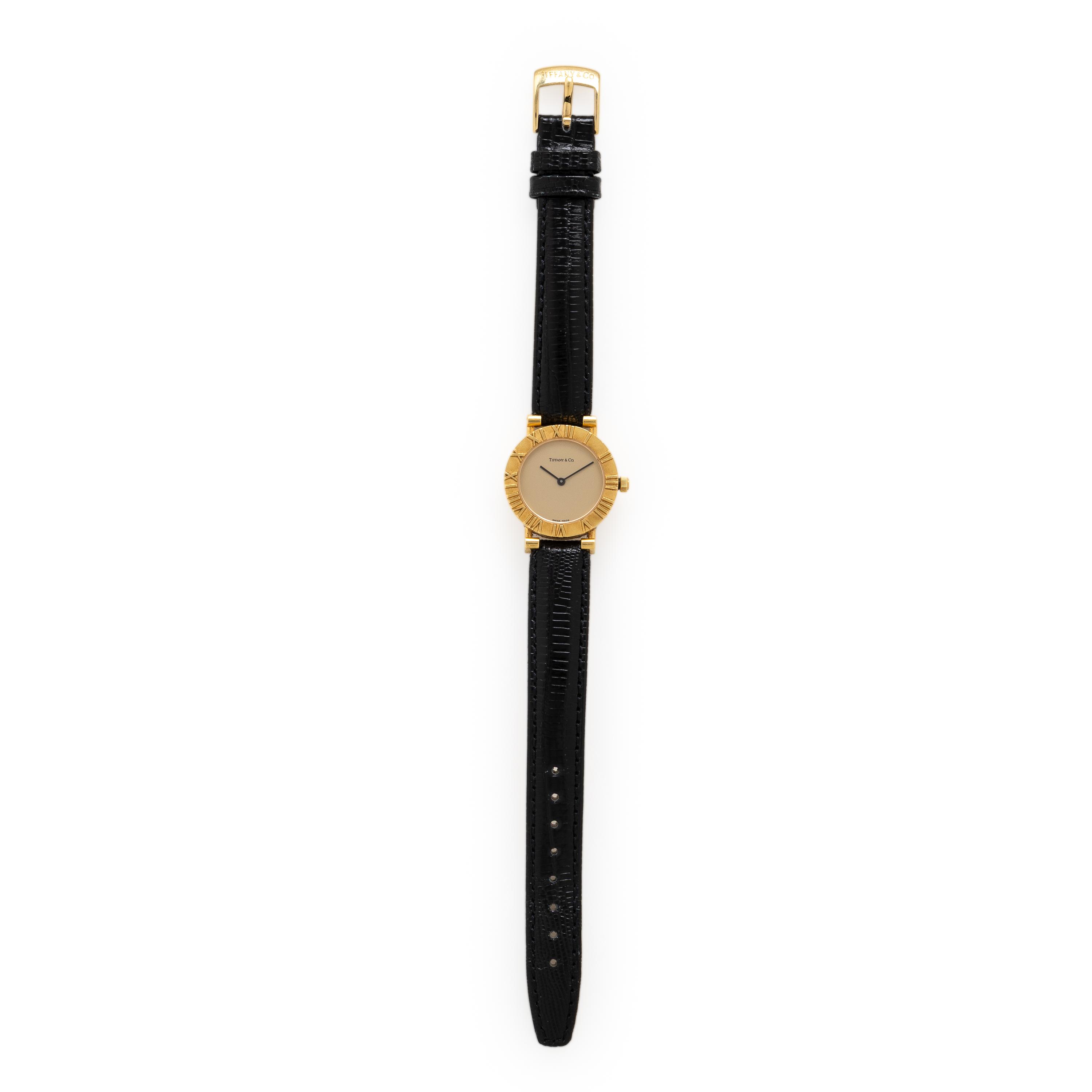 Tiffany & Co., 18K Yellow Gold 'Atlas' Watch, with Pouch