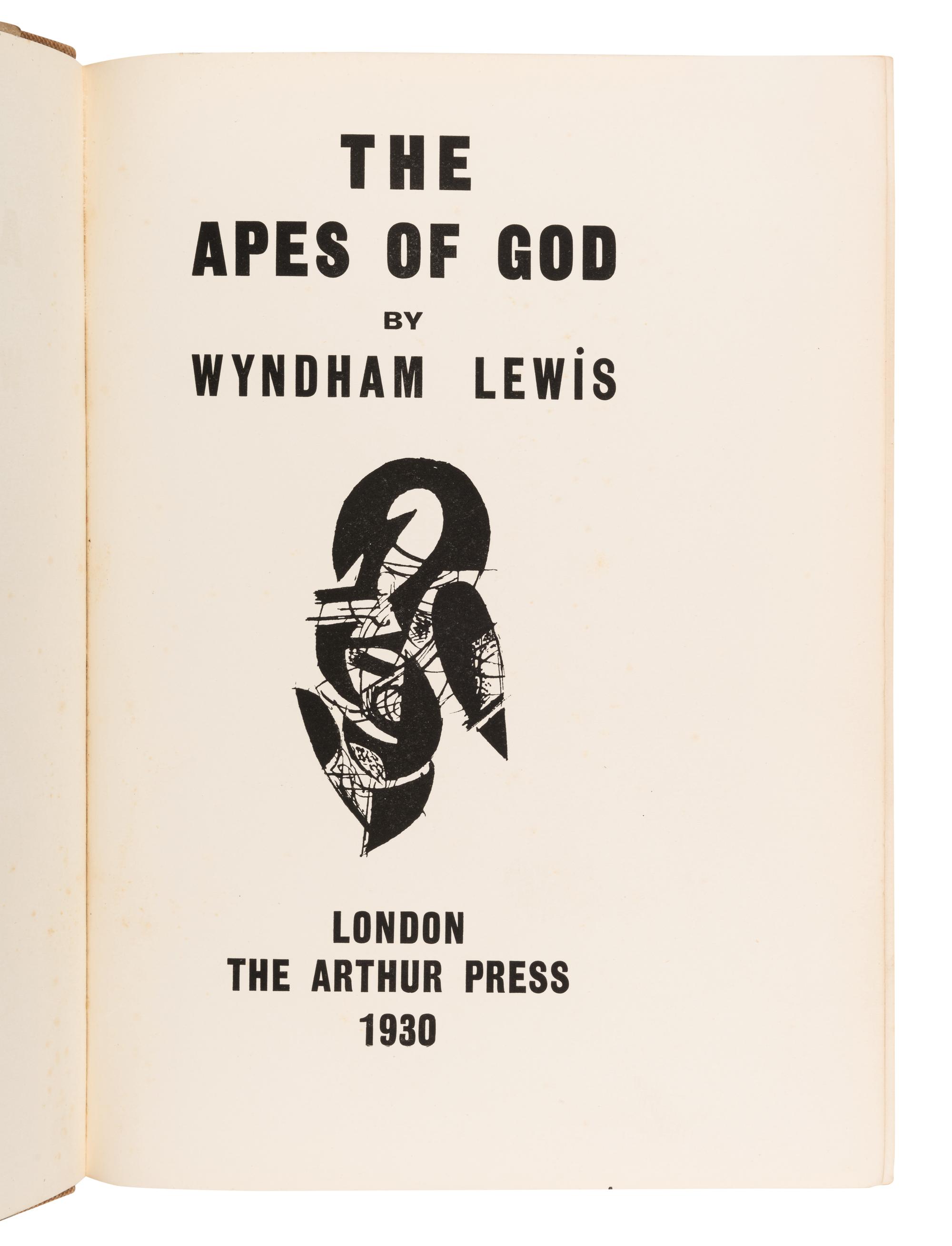 LEWIS, Wyndham (1882-1957). The Apes of God. London: The Arthur Press, 1930.