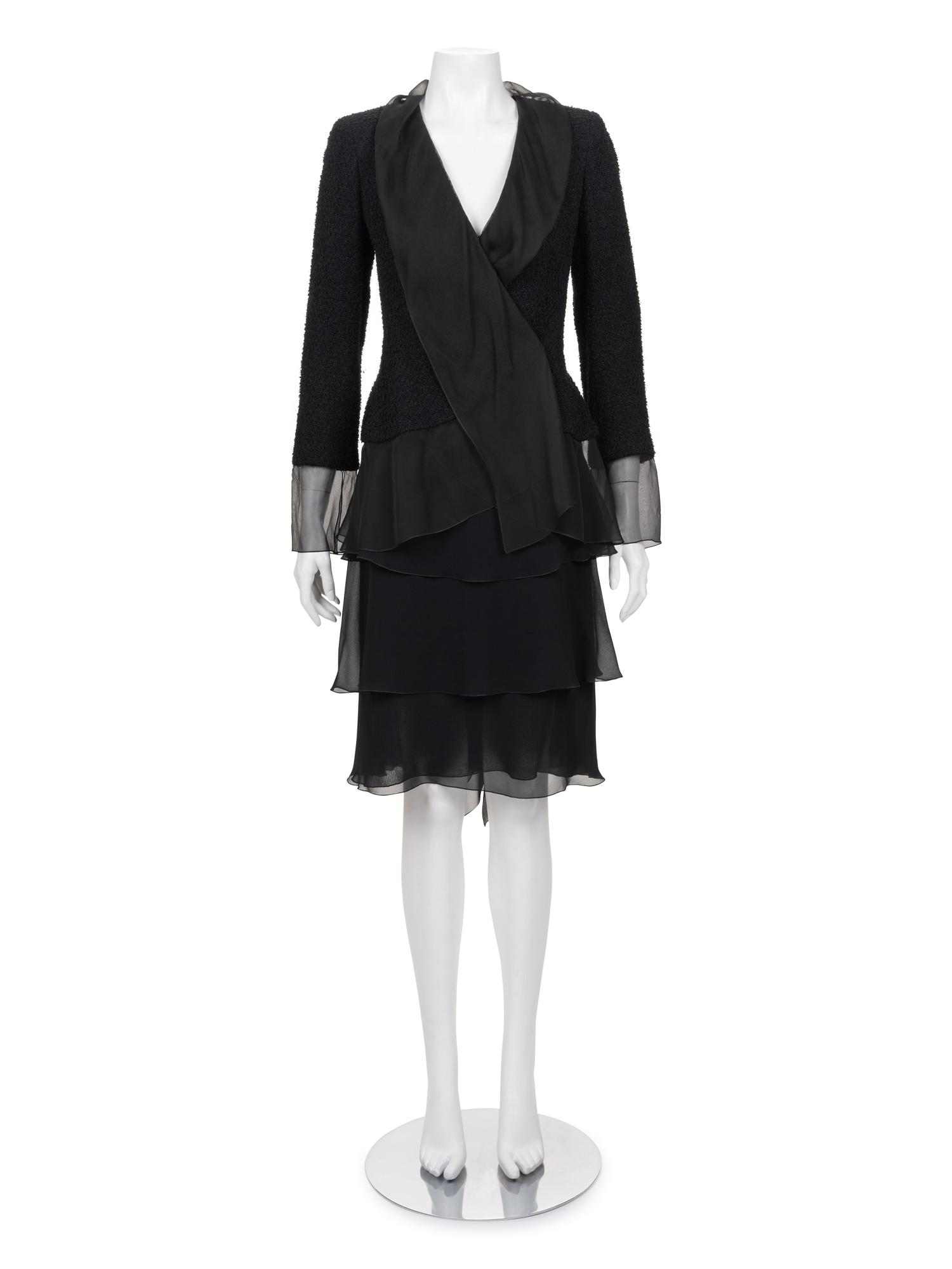 Chanel Tweed Jacket and Ruffled Skirt Ensemble, 2000