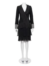 Chanel Tweed Jacket and Ruffled Skirt Ensemble, 2000