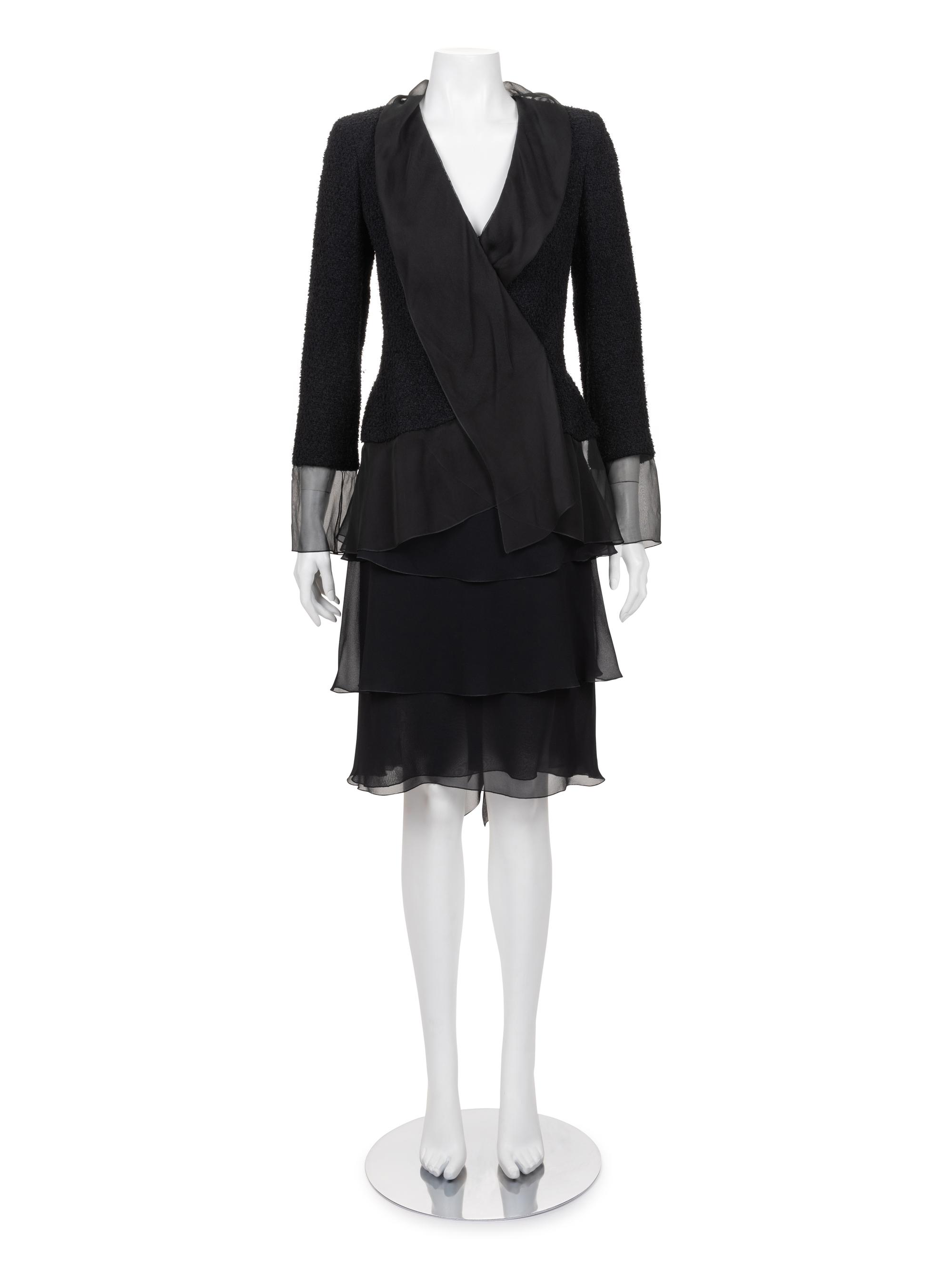 Chanel Tweed Jacket and Ruffled Skirt Ensemble, 2000