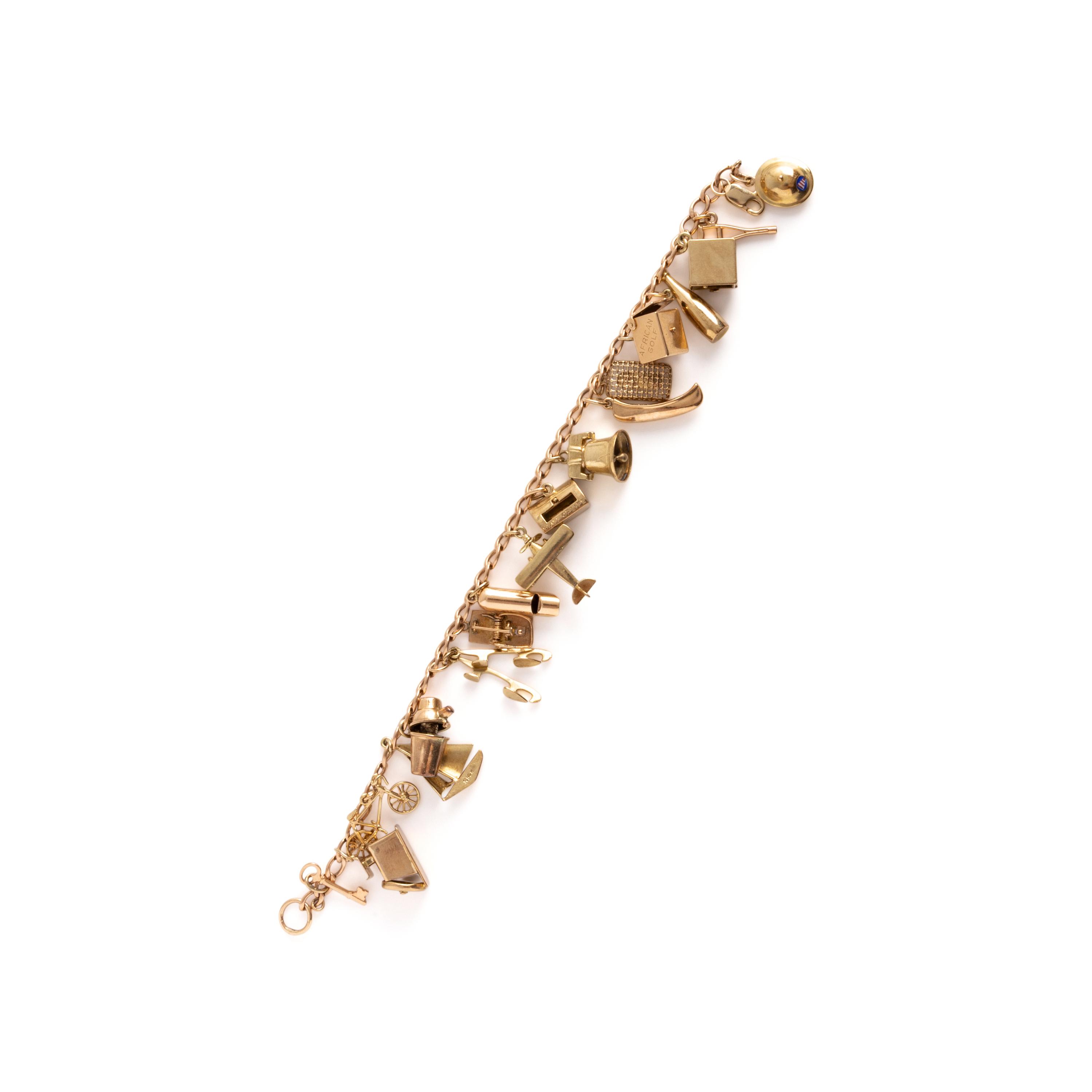 Vintage Yellow Gold Charm Bracelet