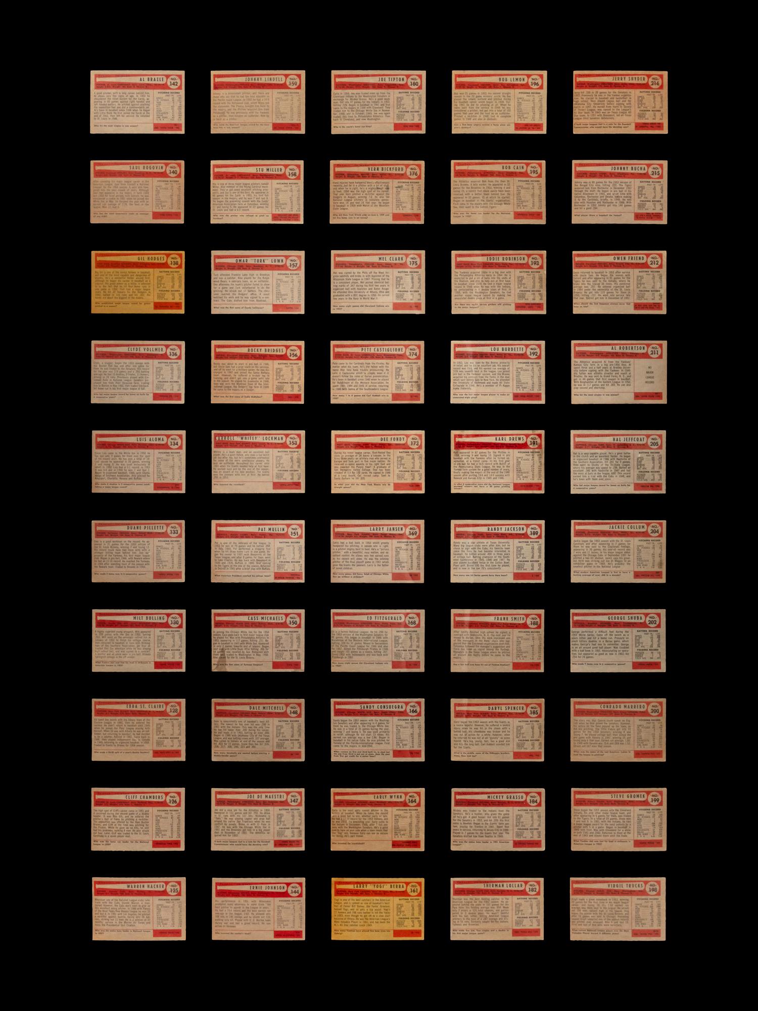 A Partial Set of 1954 Bowman Baseball Cards (153/224)
