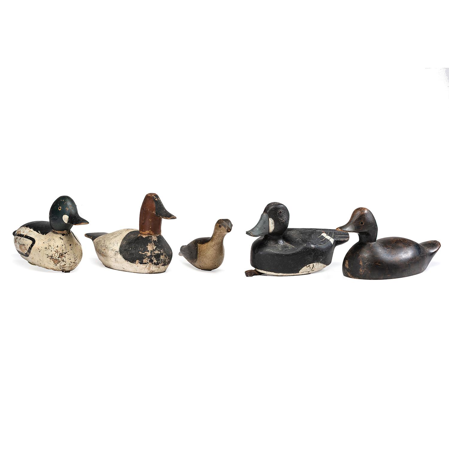 Nine Painted Duck Decoys