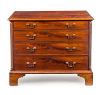 A George III Style Mahogany Chest of Drawers Height 30 x width 37 1/4 x depth 19 1/4 inches. — 19TH CENTURY