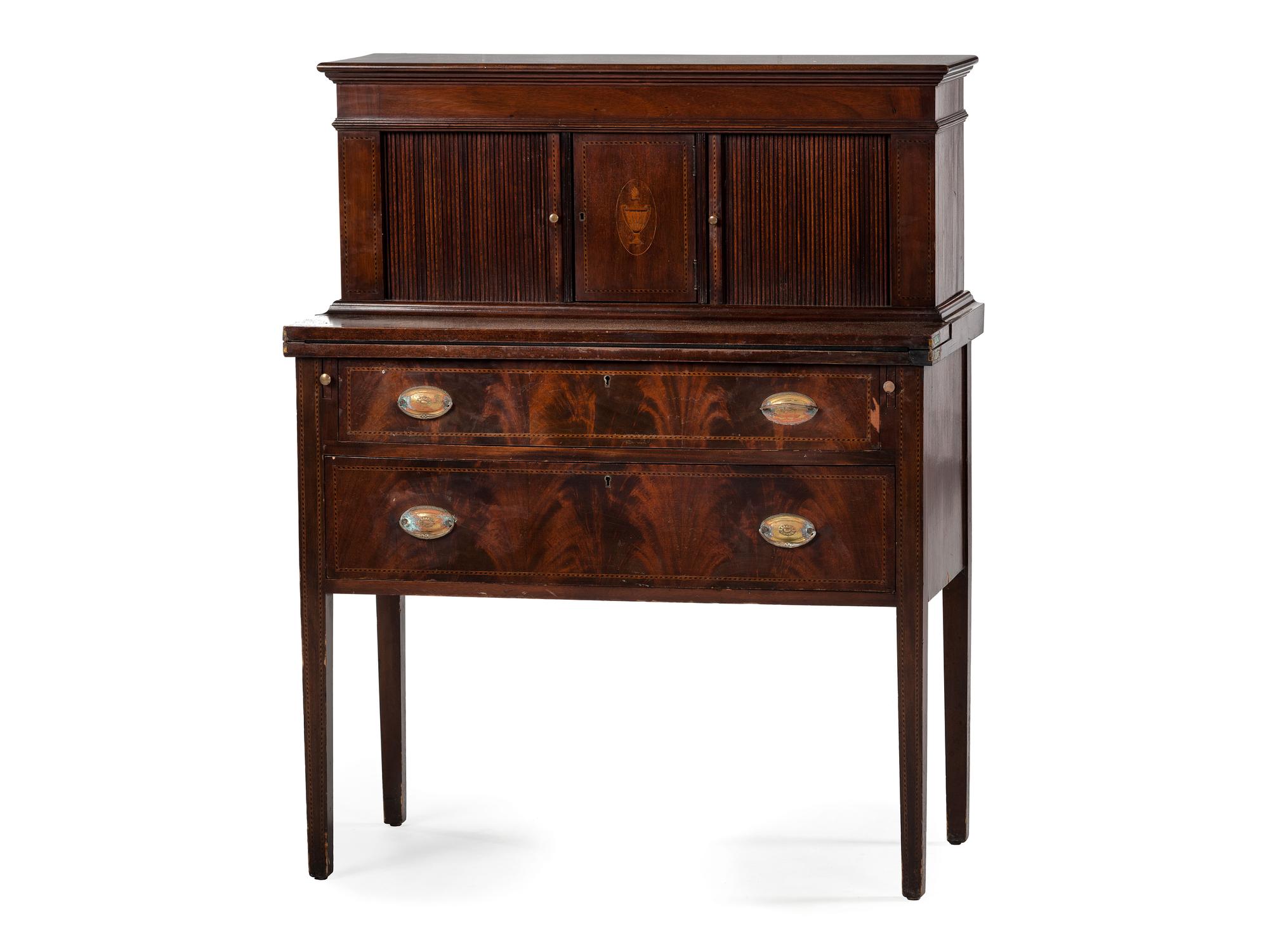 A Federal Mahogany Tambour Desk